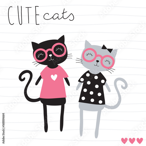 cute cats vector illustration