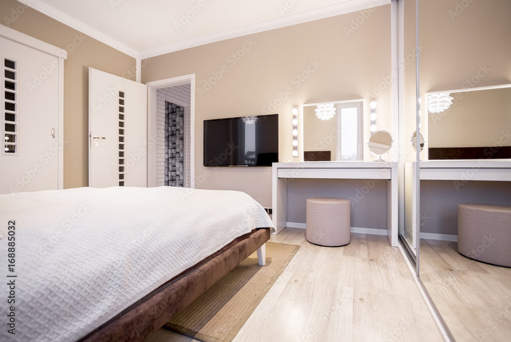 Bedroom with TV and dressing table Bedroom with TV and dressing table