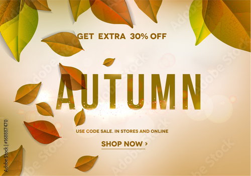 Autumn sale on natural background. Autumn Sale.Vector illustration EPS10