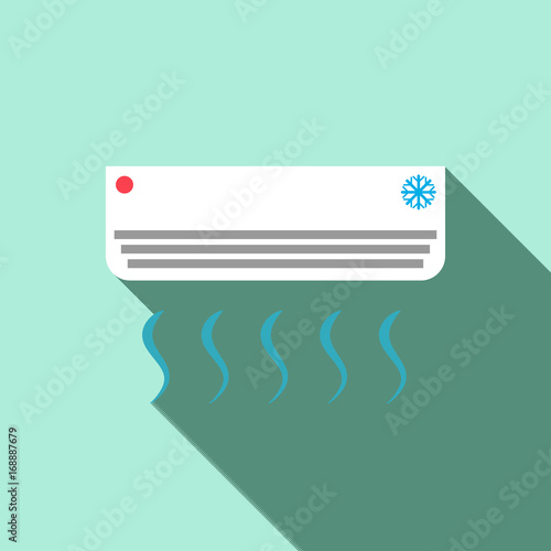 vector of air conditioner with long shadow