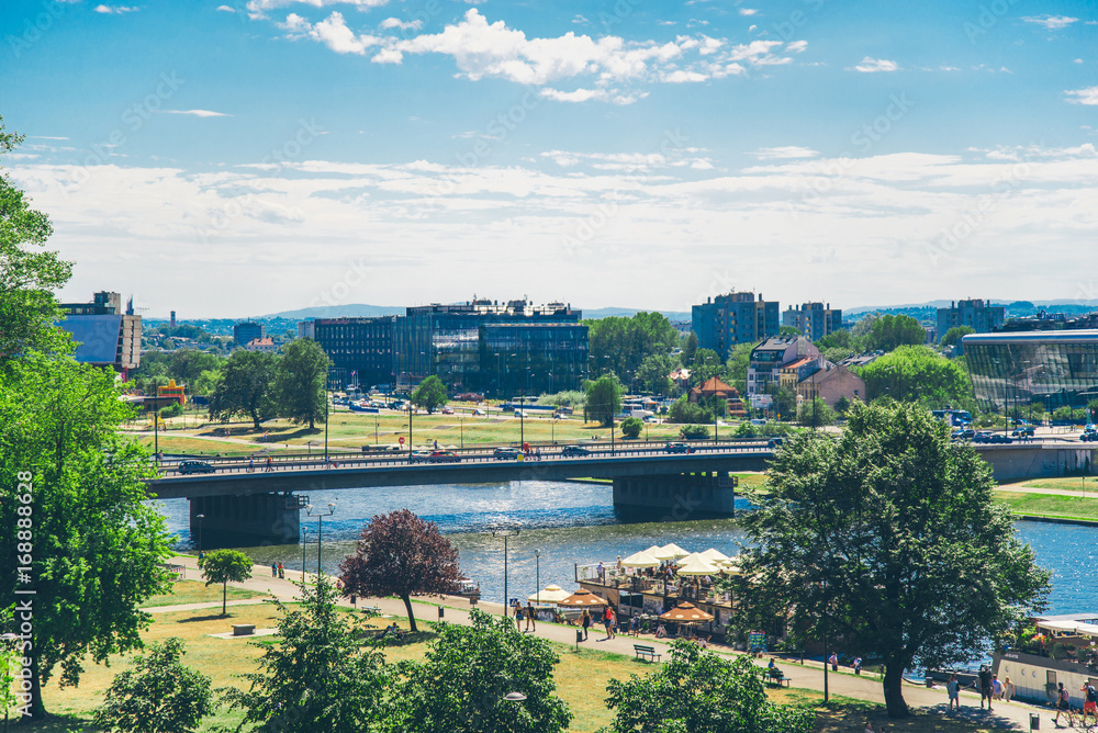 Krakow, Poland, beautiful landscape on the river Krakow, Poland, beautiful landscape on the river