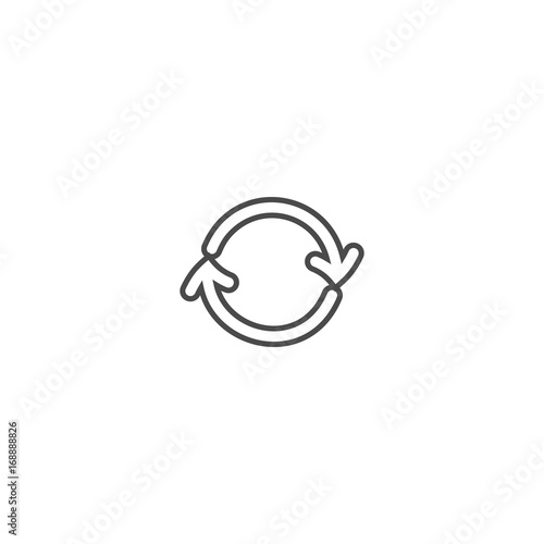 Recycling ecology thin line vector icon.