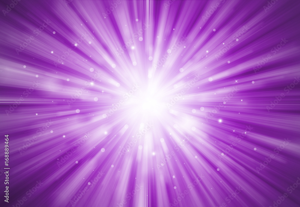 Fototapeta premium Purple glitter sparkles rays lights bokeh festive elegant abstract background.