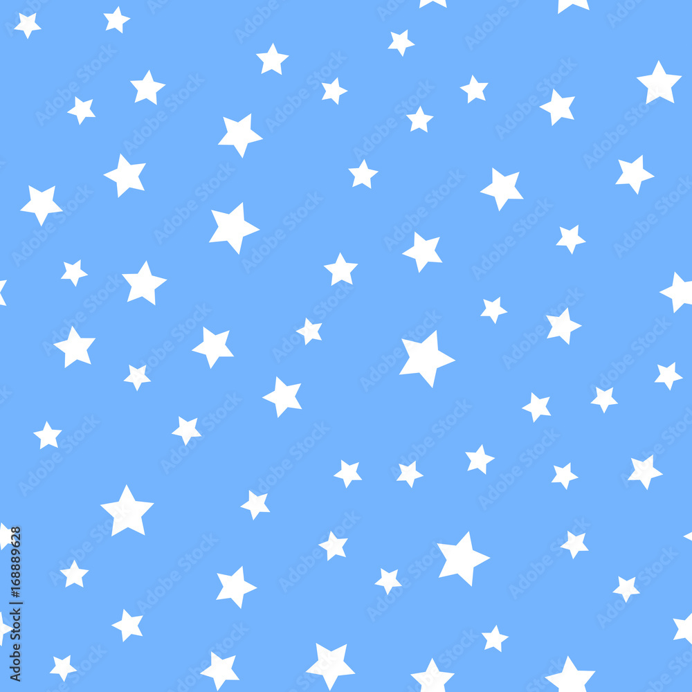 Seamless pattern with white stars on blue background. Vector Seamless pattern with white stars on blue background. Vector