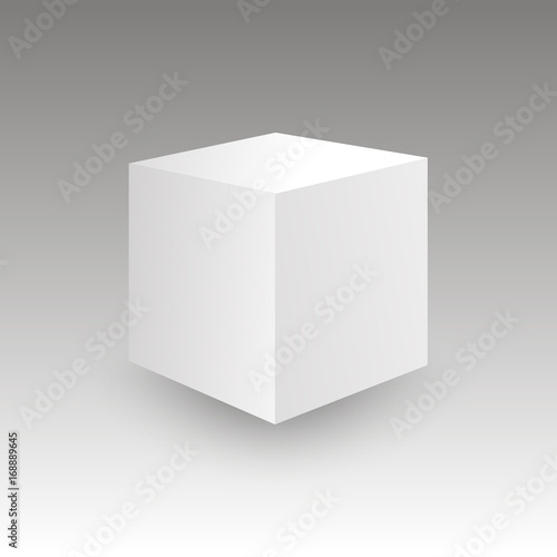 3d cube in perspective. White box. Vector for your graphic design. © Azad Mammedli