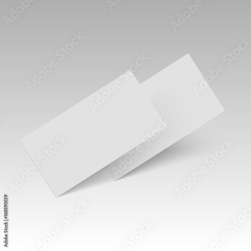 Falling realistic business cards template. Flyer mockup. Vector illustration.