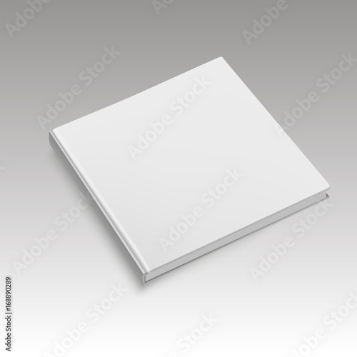Realistic closed square book or magazine. Vector