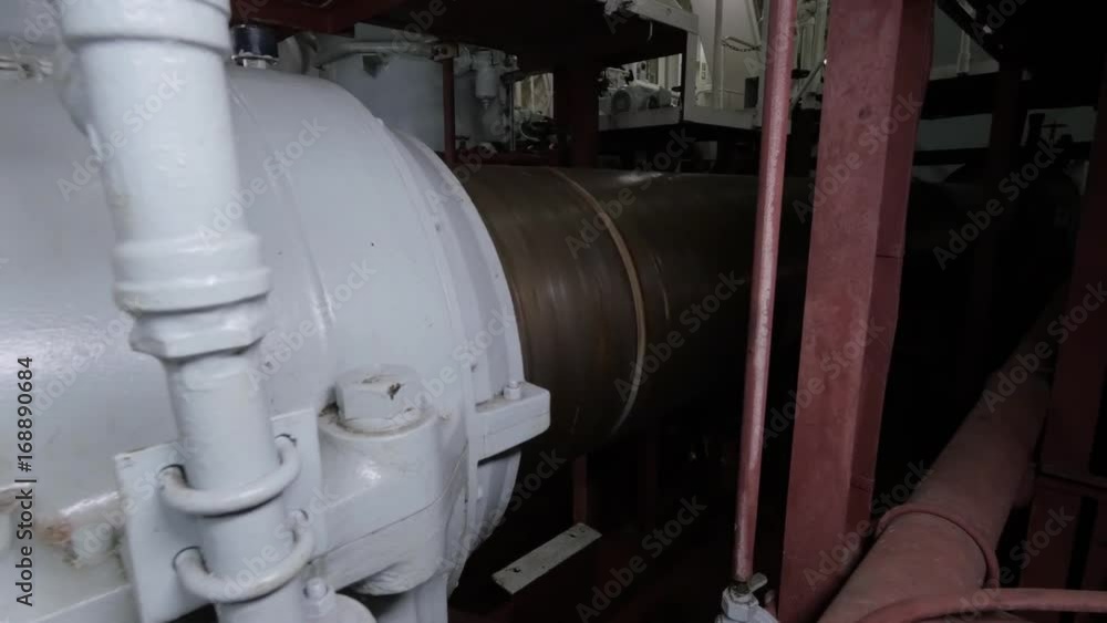 Propeller shaft and intermediate bearing of vessel Stock Video Adobe