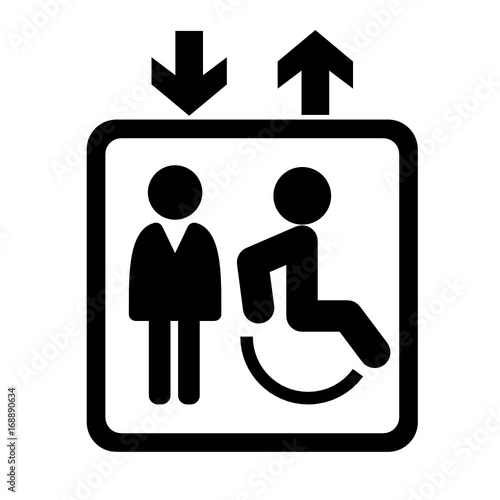 logo ascenseur,  personne handicapée