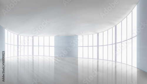 Empty large hall. Vector illustration.