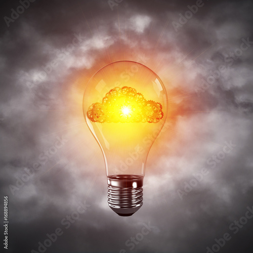 Slika na platnu Eco innovations concept by means of lightbulb.