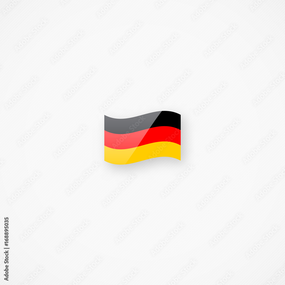 Shiny glossy small waving flag of Germany vector icon Shiny glossy small waving flag of Germany vector icon