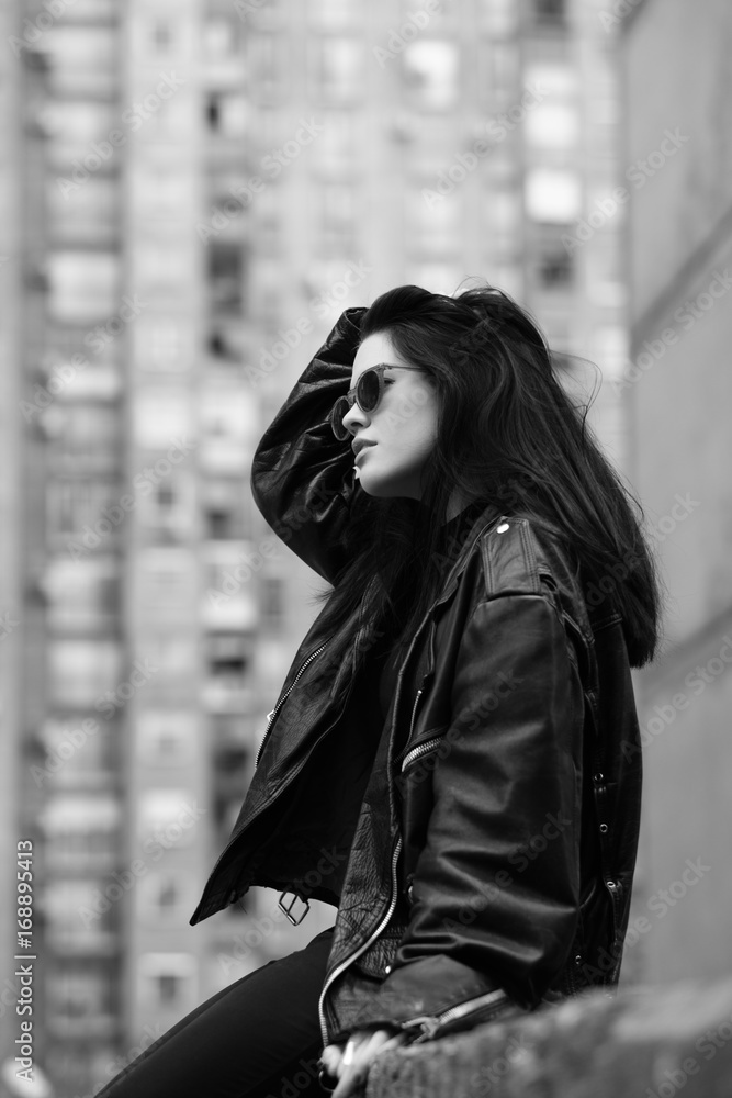 Black and white portrait of a woman Black and white portrait of a woman