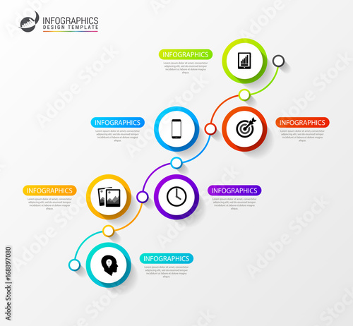 Timeline infographics template. Creative business concept. Vector