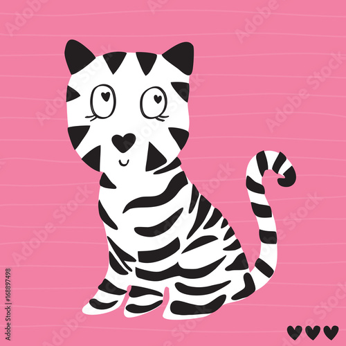 Fototapeta Naklejka Na Ścianę i Meble -  cute little tiger vector illustration
