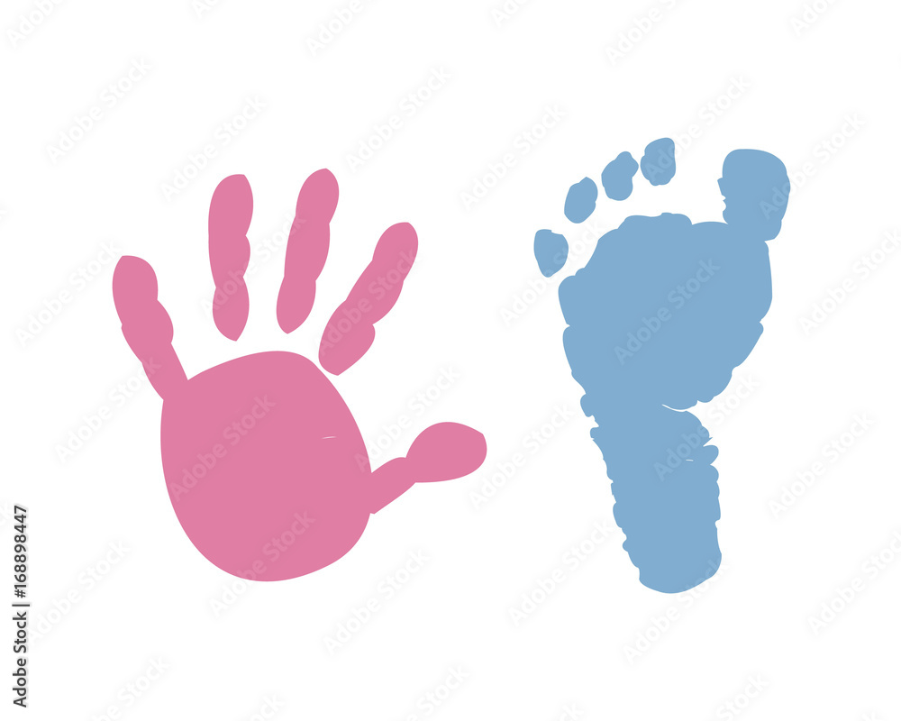 Baby hand baby foot prints background Baby hand baby foot prints background