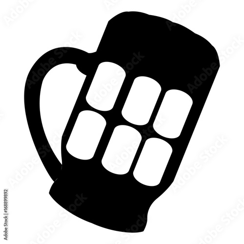 Isolated silhouette of a beer mug, Vector illustration