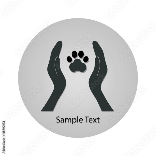 Animal dog paw in people hand5 photo