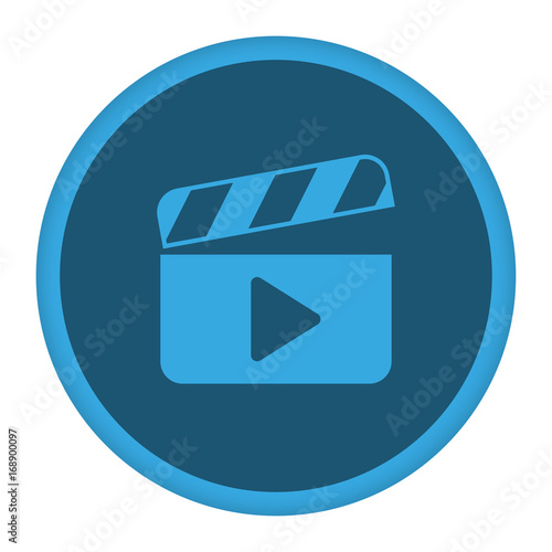 App Icon blau Filmklappe mit Wiedergabe Symbol