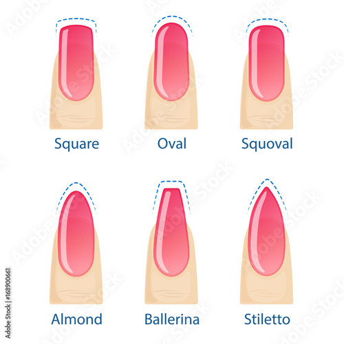 Fotobehang Set of nails shapes