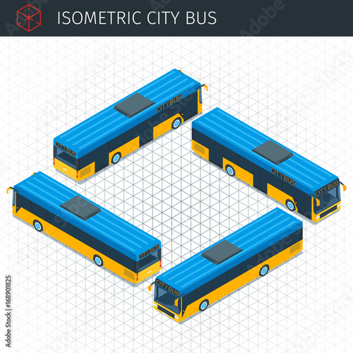 Isometric city bus