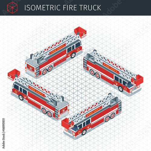 Isometric fire truck