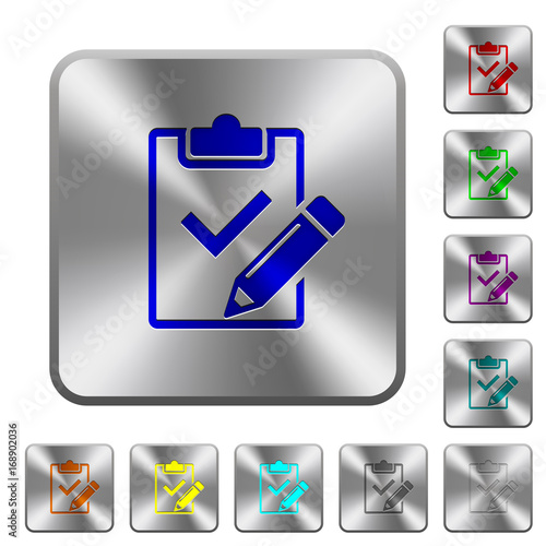 Fill out checklist rounded square steel buttons