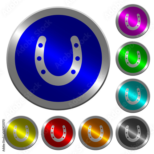 Horseshoe luminous coin-like round color buttons