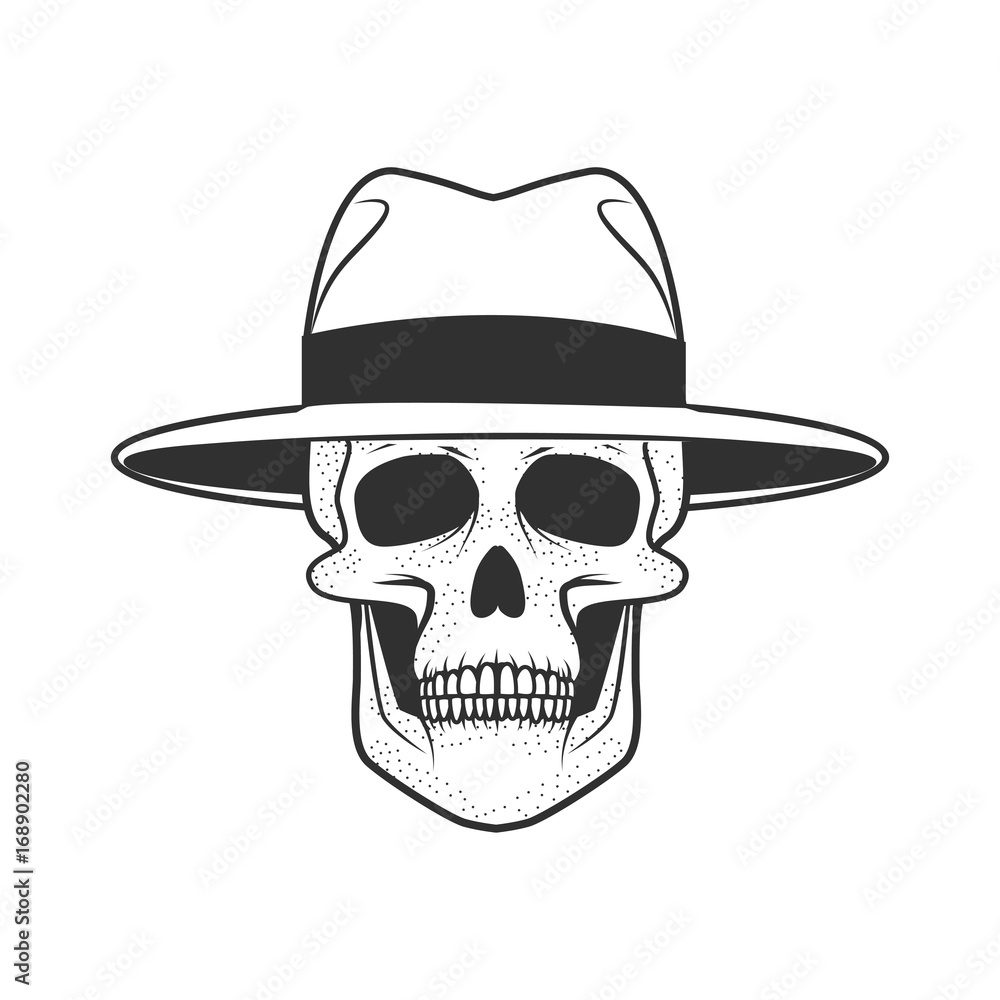 Human skull on white background. Design element for logo, label, emblem, sign. Vector illustration Human skull on white background. Design element for logo, label, emblem, sign. Vector illustration