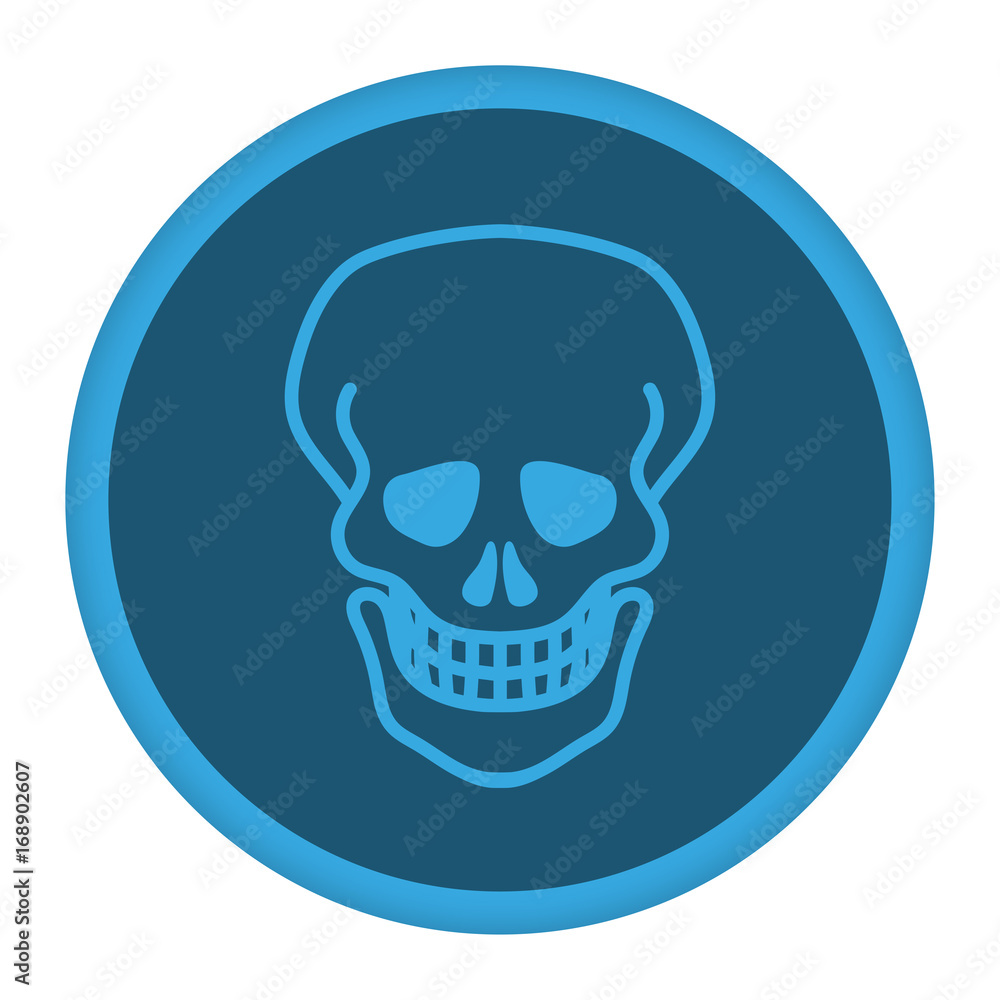 Fototapeta premium App Icon blau Totenschädel Kontur
