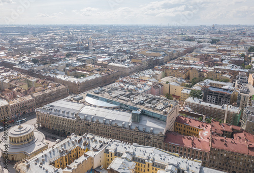 Cityscape of Saint-Petersburg, Russia. Aerial drone view