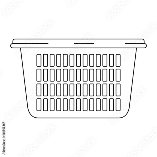 monochrome silhouette of laundry basket without handles vector illustration