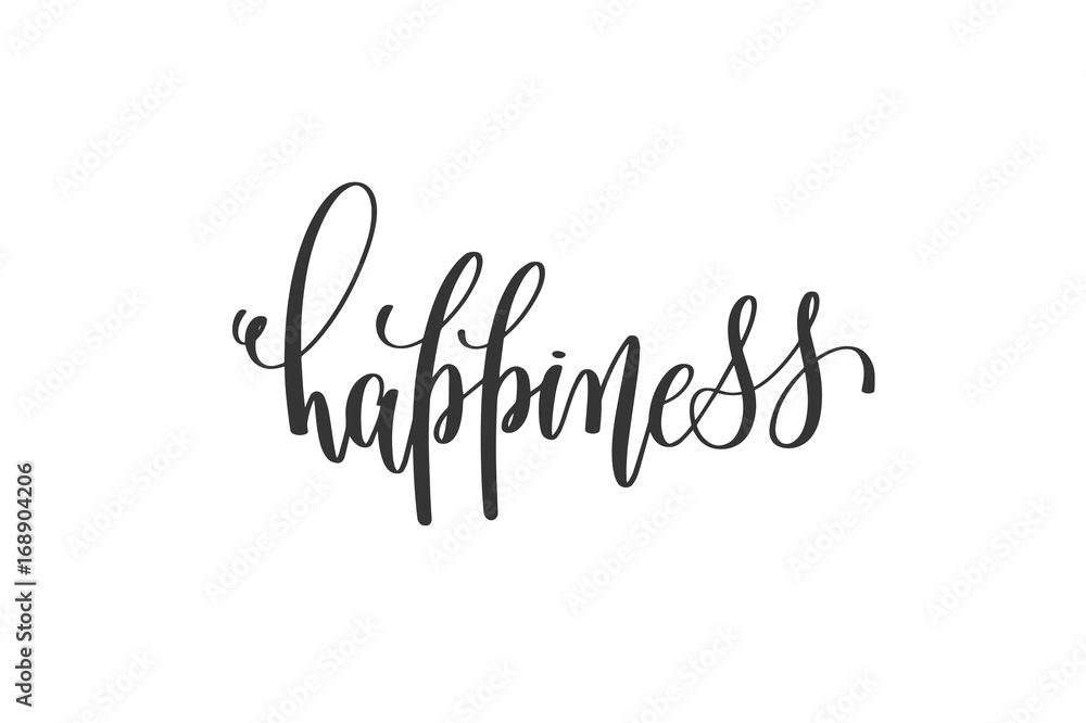 happiness - hand written lettering