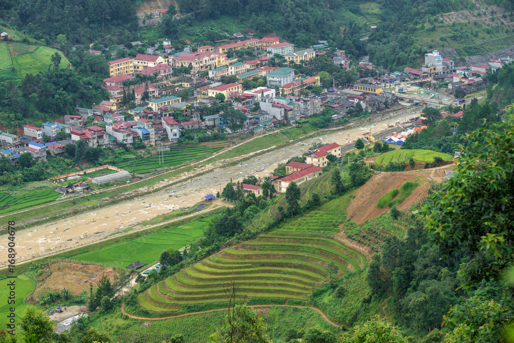 Rice terrace at Mu Cang Chai is a rural district of Yen Bai Province, in the Northwest region of Vietnam have been recognized as national landscapes by the Ministry of Culture, Sports and Tourism.