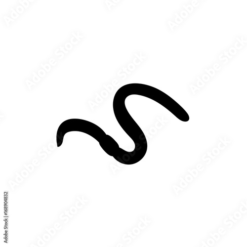Worm earthworm black silhouette animal
