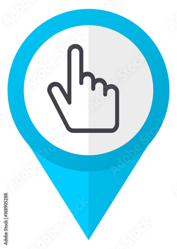 Cursor hand blue pointer icon