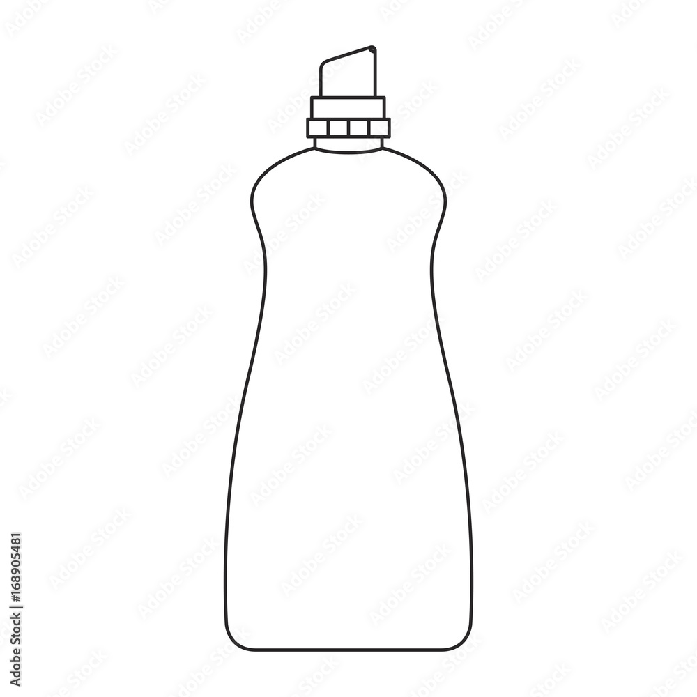 Obraz premium monochrome silhouette of cloth softener bottle vector illustration