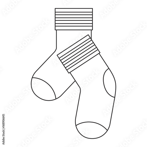 monochrome silhouette of pair of socks vector illustration