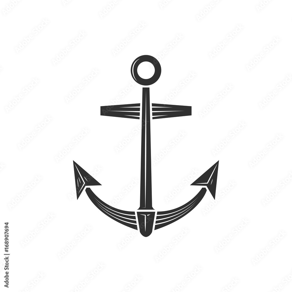 Retro style anchor on white background on white background. Design element for logo, label, emblem, sign. Vector illustration Retro style anchor on white background on white background. Design element for logo, label, emblem, sign. Vector illustration