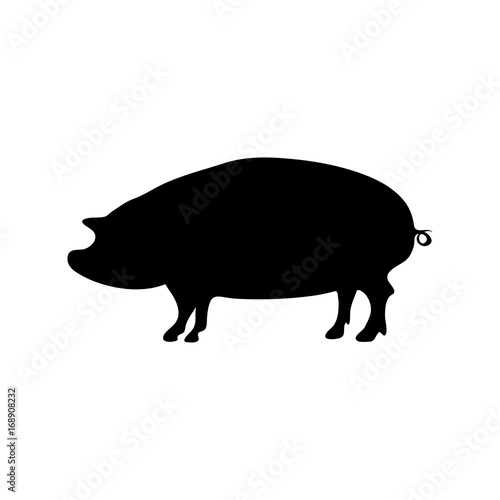 Pork meat label on white background. Design element for logo, label, emblem, sign. Vector illustration