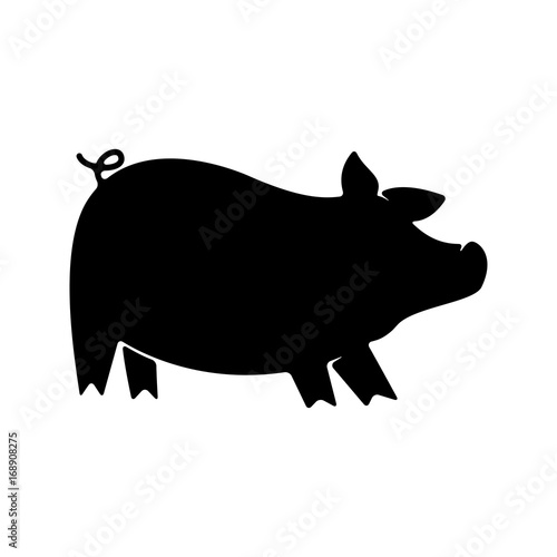 Pork meat label on white background. Design element for logo, label, emblem, sign. Vector illustration