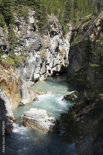 Churning Tokumm Creek cuts its way through Marble Canyon in the Kootenay National Park, Alberta, Canada