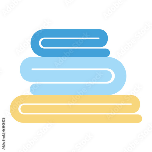 colorful silhouette of stack folded bath towels vector illustration