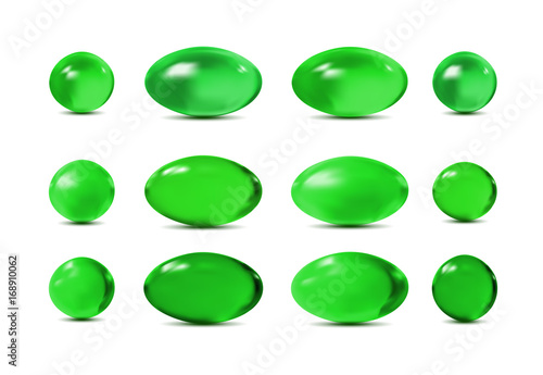 Green vector 3d pills