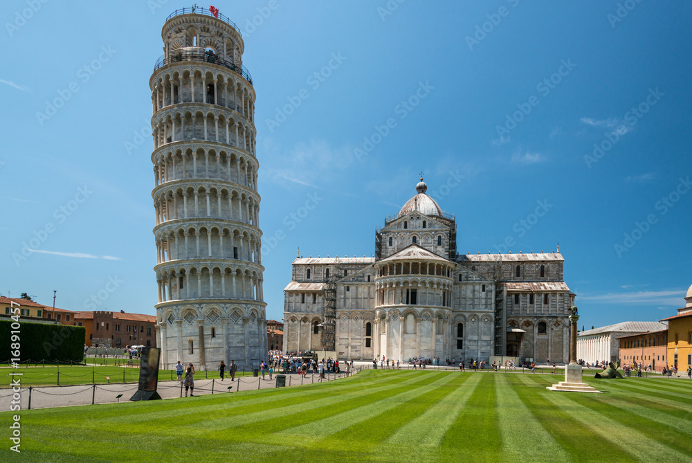 Pisa tower and Cathedral on Duomo square