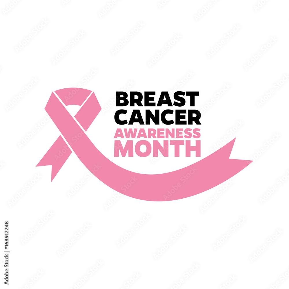 Breast cancer awareness month emblems on white background. Design element for logo, label, emblem, sign. Vector illustration Breast cancer awareness month emblems on white background. Design element for logo, label, emblem, sign. Vector illustration