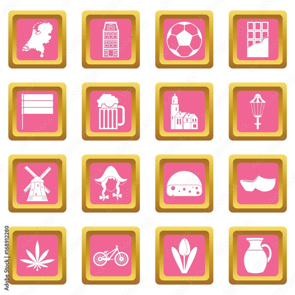 Netherlands icons pink Netherlands icons pink