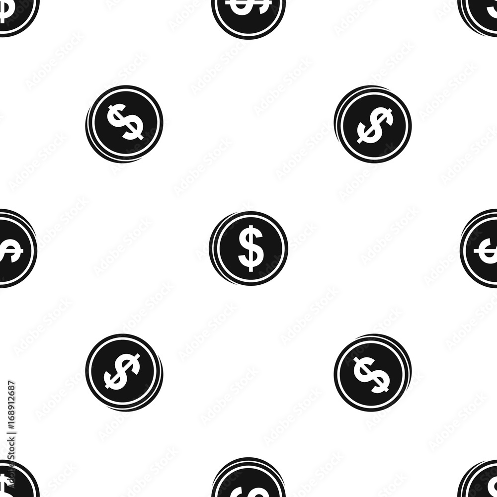 Coin dollar pattern seamless black Coin dollar pattern seamless black