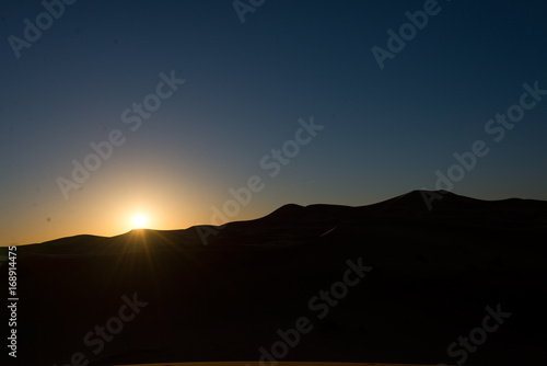 sunrise in sahara desert  erg chebbi  morocco