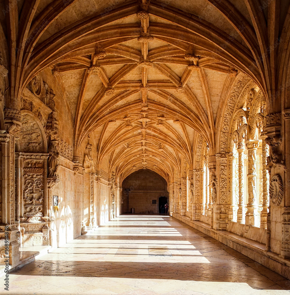 Cloisters of the Jeronimos Monastery in Lisbon, Portugal